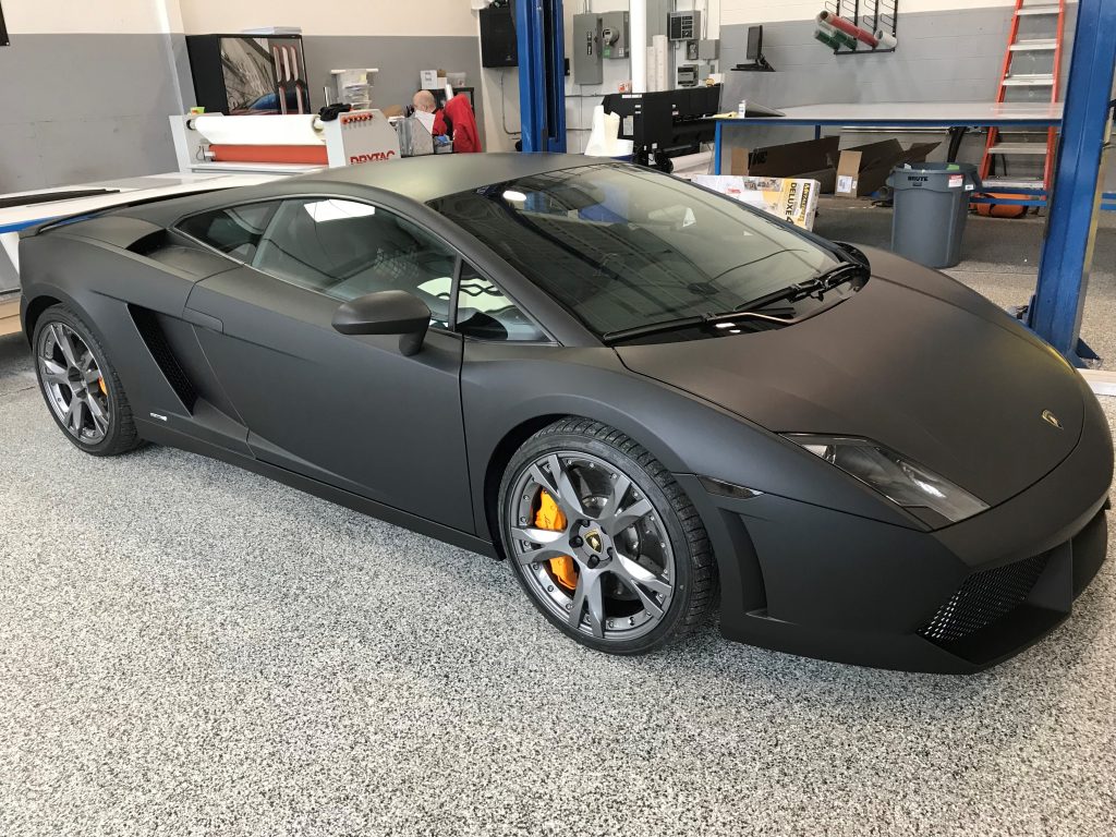 Full Deep Matte Black Lamborghini Wrap
